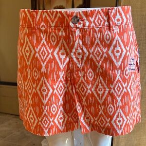Old Navy Orange & White Ikat Cotton Shorts